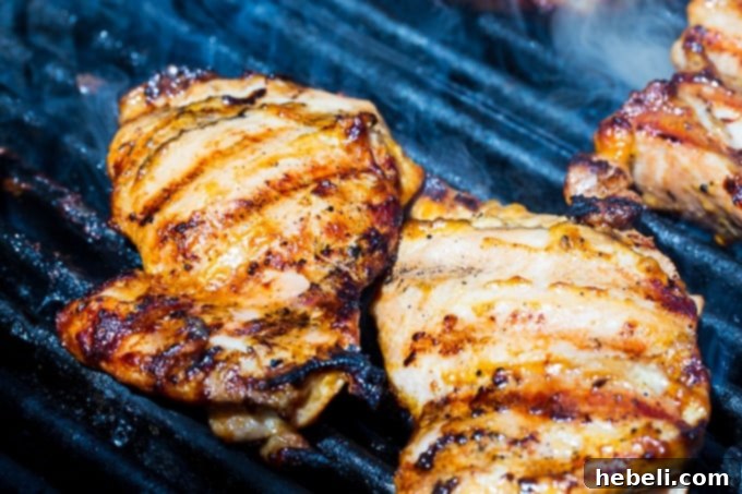 Teriyaki Chicken grilling on a hot barbecue