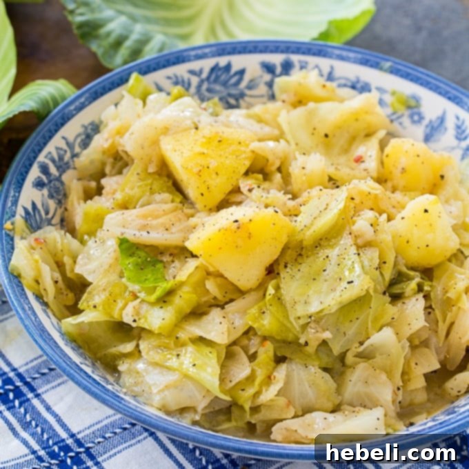 Country Cabbage and Potato Skillet 2 Smothered Cabbage and Potatoes, a classic Southern comfort food dish