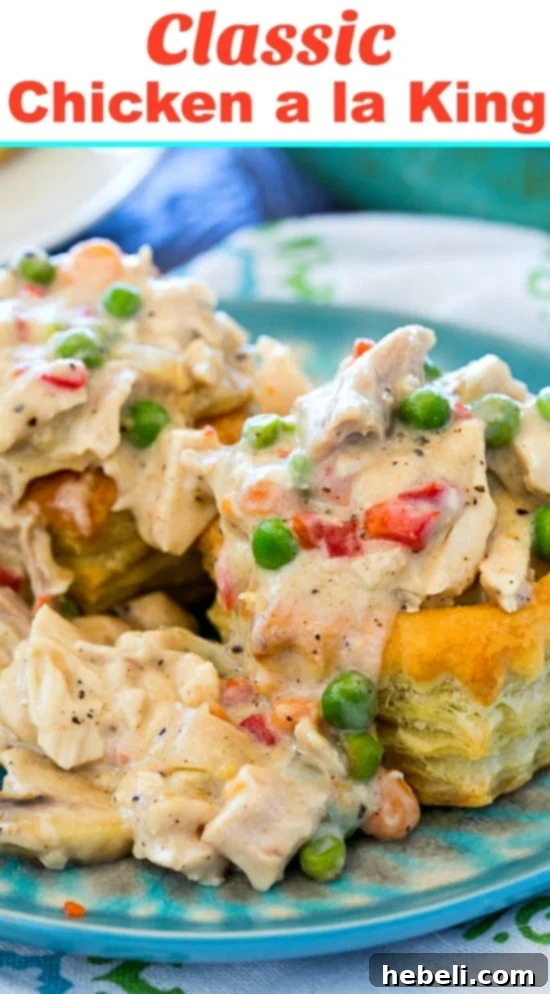 Classic Chicken a la King serve over puff pastry shells