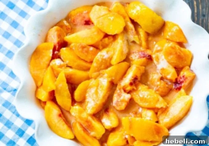 Warm Spiced Peach Bake 5 Fresh peach filling