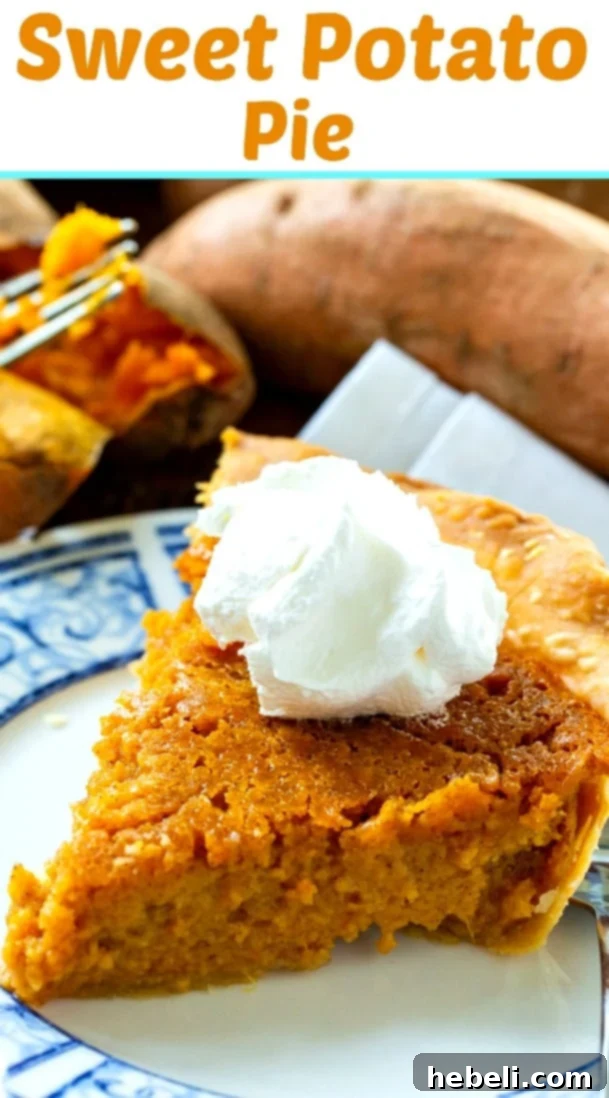 A whole Southern Sweet Potato Pie, freshly baked and ready for slicing, symbolizing a warm, inviting homemade dessert.