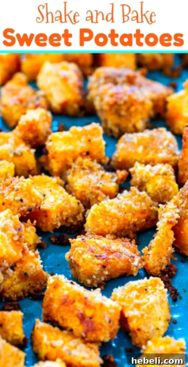 Full plate of crispy Shake and Bake Sweet Potatoes, perfectly golden and seasoned.