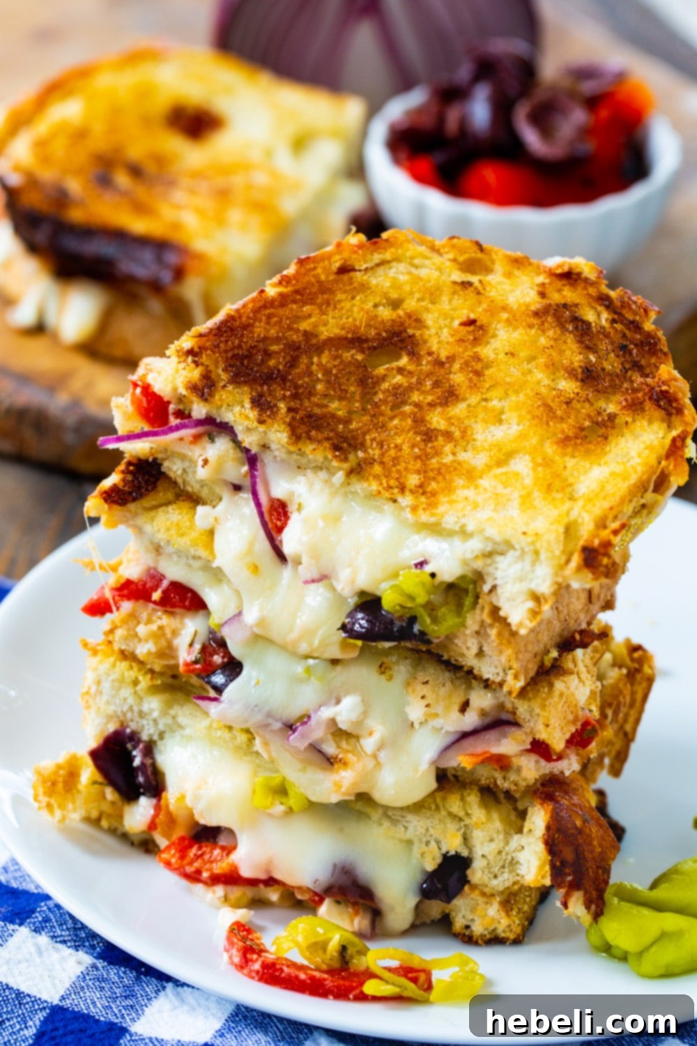 Greek Grilled Cheese on a plate.