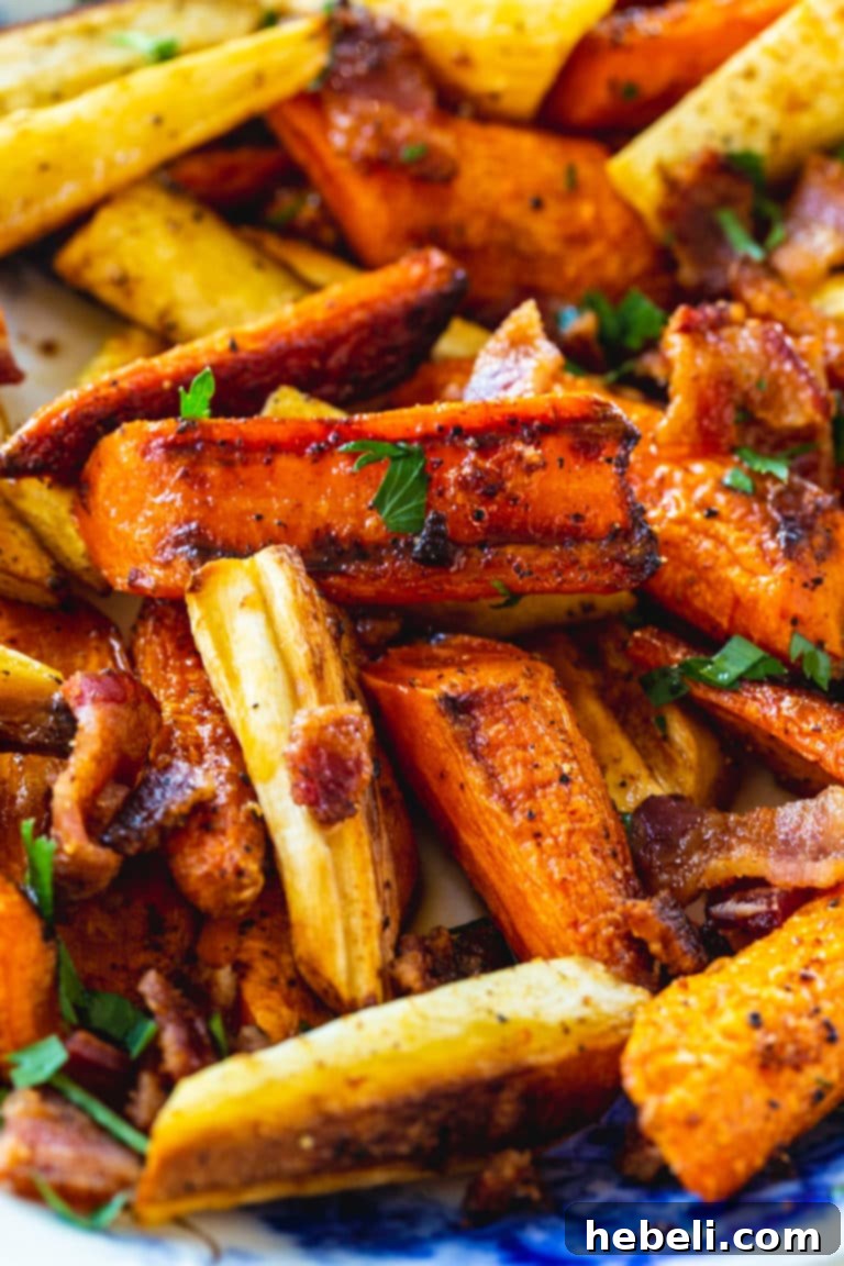 Roasted Carrots and Parsnips with Bacon