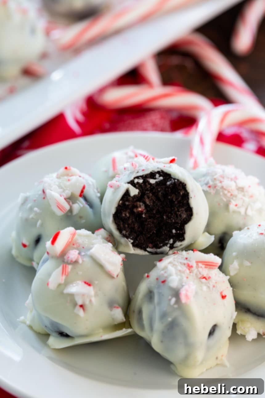 Peppermint Oreo Truffles with 4 ingredients on a tray
