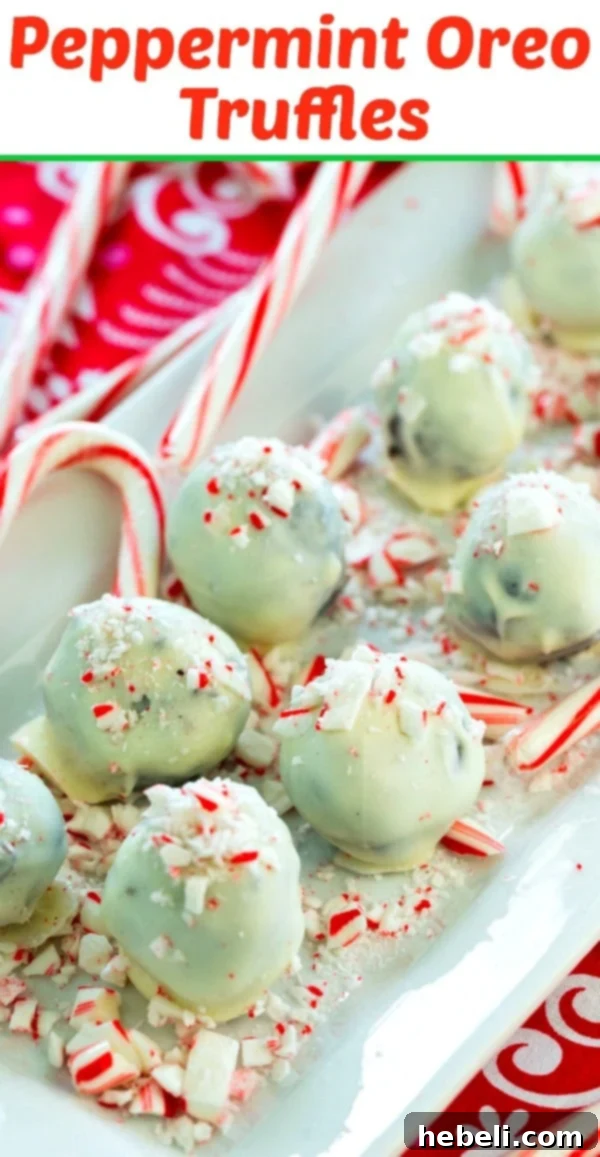 Peppermint Oreo Truffles, an easy holiday dessert idea