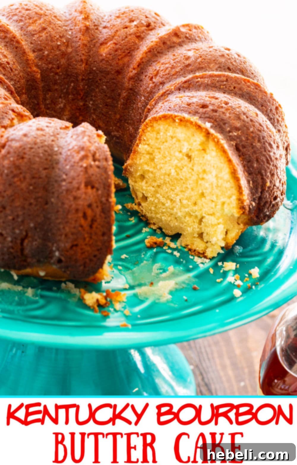 A beautifully decorated Bourbon Cake displayed on an elegant cake stand, ready for serving.