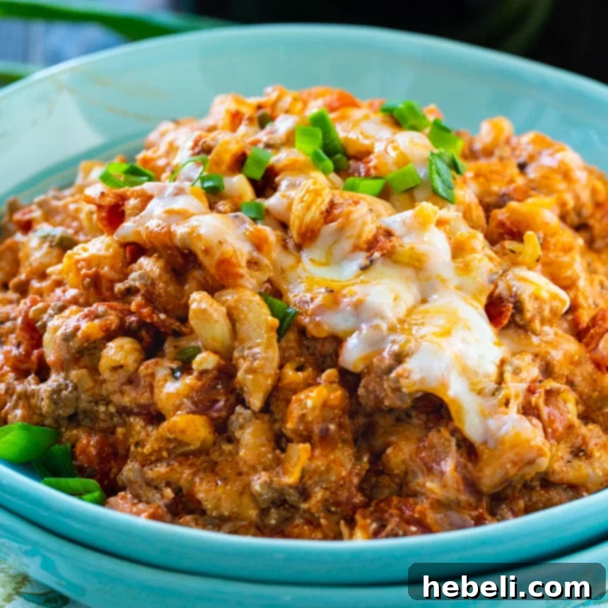 Slow Cooker Comforting Ground Beef Bake 2 Crock Pot Homestyle Ground Beef Casserole – A hearty and cheesy pasta dish made in the slow cooker.