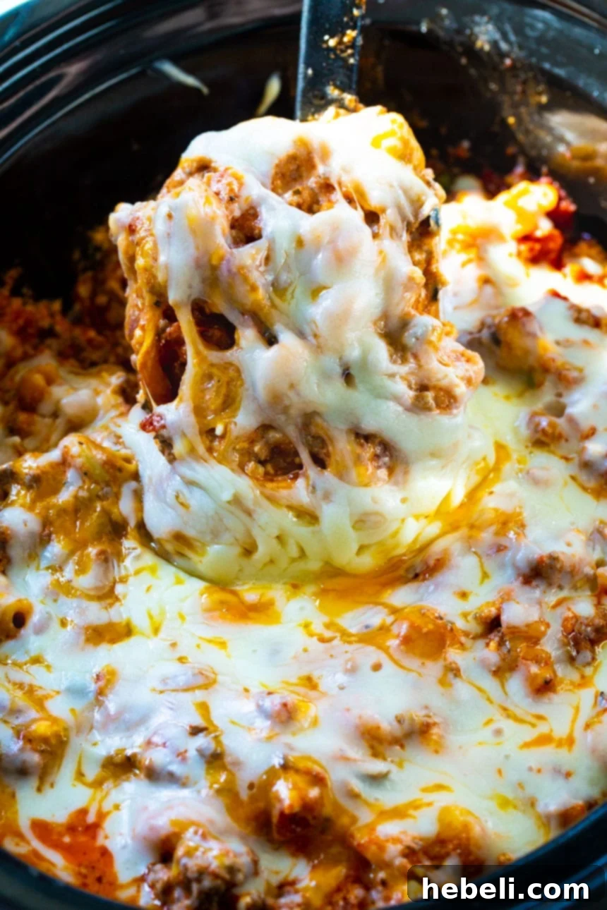 Slow Cooker Comforting Ground Beef Bake 4 Crock Pot Homestyle Ground Beef Casserole simmering to perfection in a slow cooker.