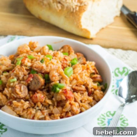 Crawfish Jambalaya, a bold and spicy Louisiana classic with generous amounts of crawfish and andouille sausage