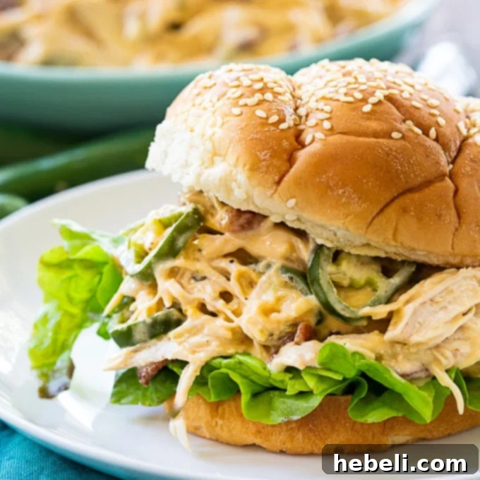 Jalapeno Popper Shredded Chicken Sandwich