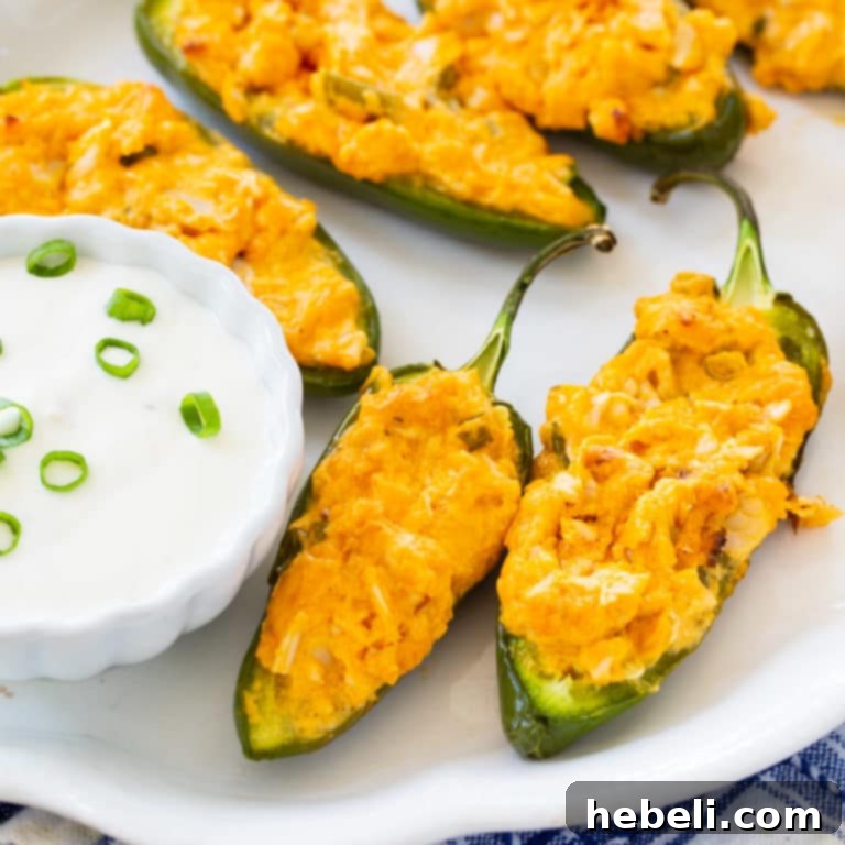 Buffalo Chicken Jalapeno Poppers