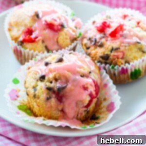 Chocolate Chip Muffins with Maraschino Cherries