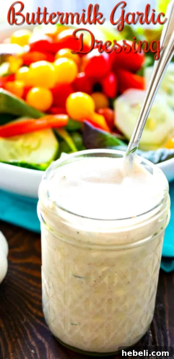 Buttermilk Salad Dressing in a rustic glass jar, ready for serving and enjoying.