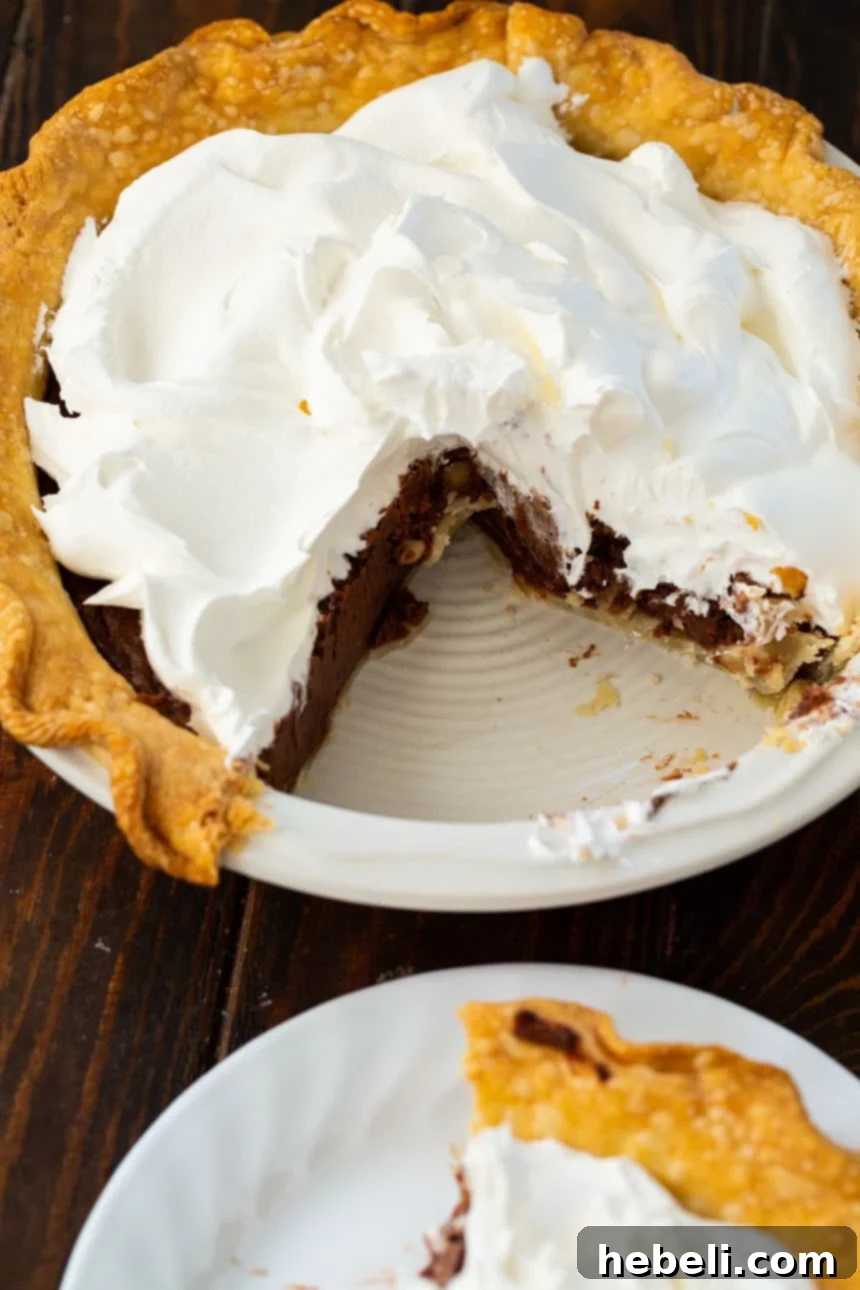 Nutella Pie in a buttery pie crust