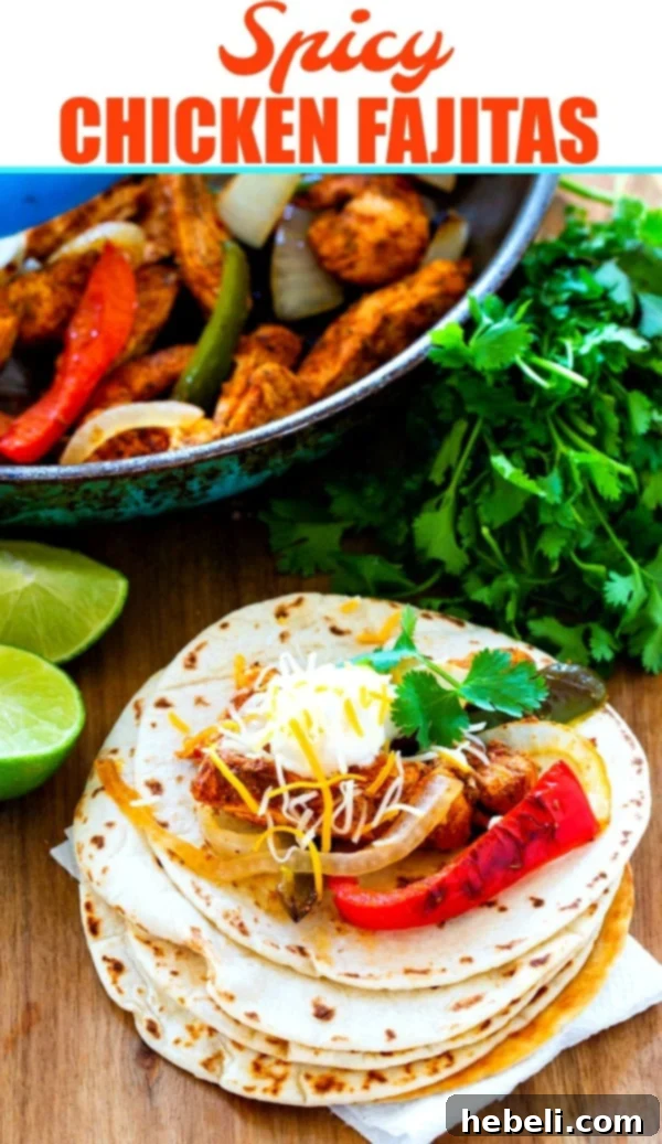 Zesty Sizzling Chicken Fajitas 5 A delicious Chicken Fajita on a flour tortilla, topped with fresh cilantro, ready to be rolled and eaten.