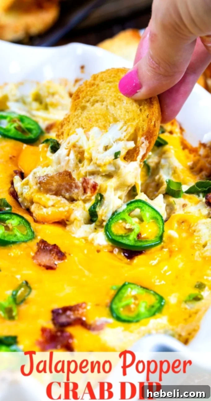 Creamy Jalapeno Crab Dip 6 Jalapeno Popper Crab Dip in a white baking dish.