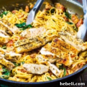 Tuscan Chicken Pasta in a large skillet.
