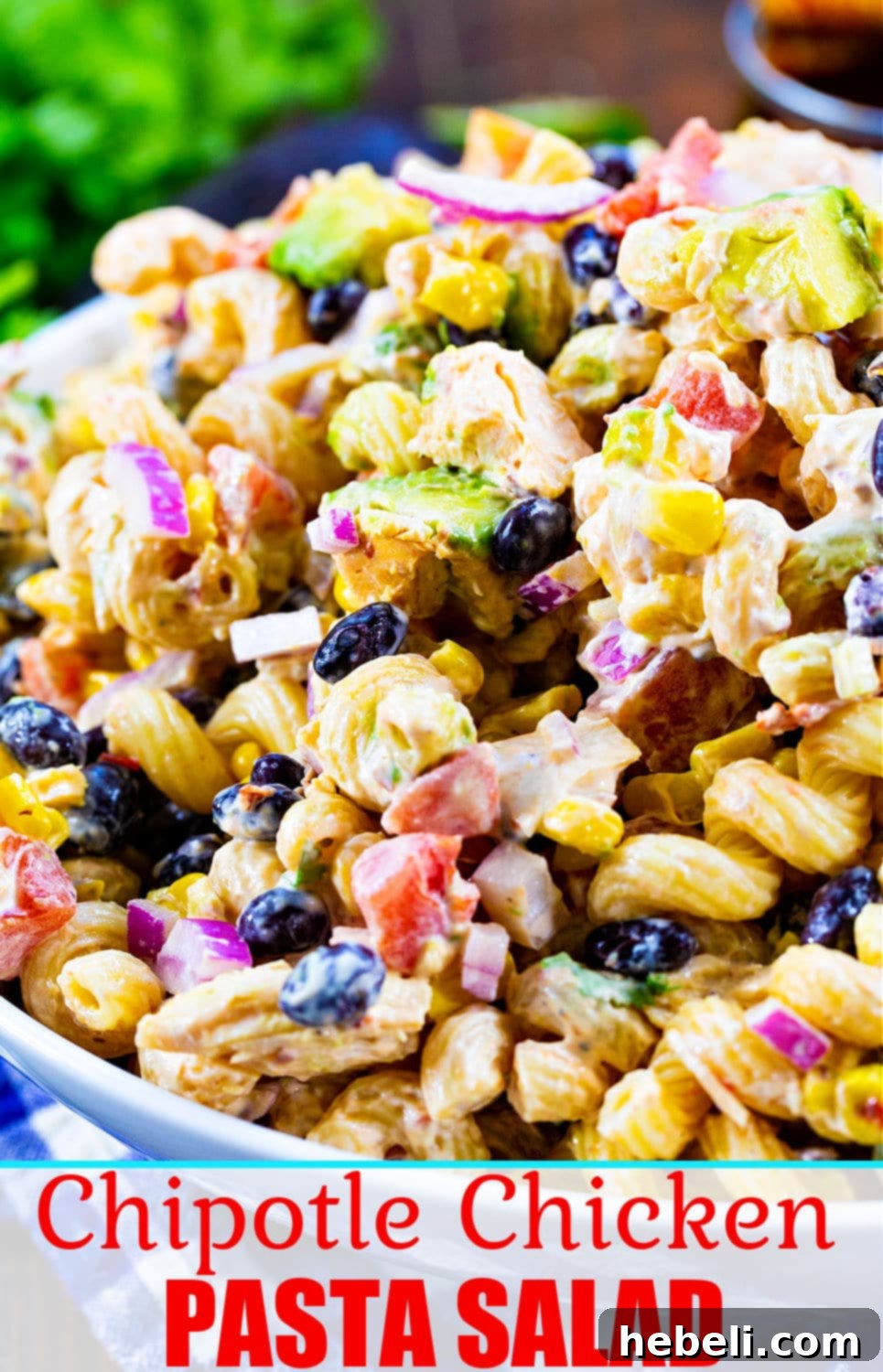 Creamy Chipotle Chicken Pasta Salad 9 Chipotle Chicken Pasta Salad showcasing its smoky, spicy flavor with fresh ingredients.