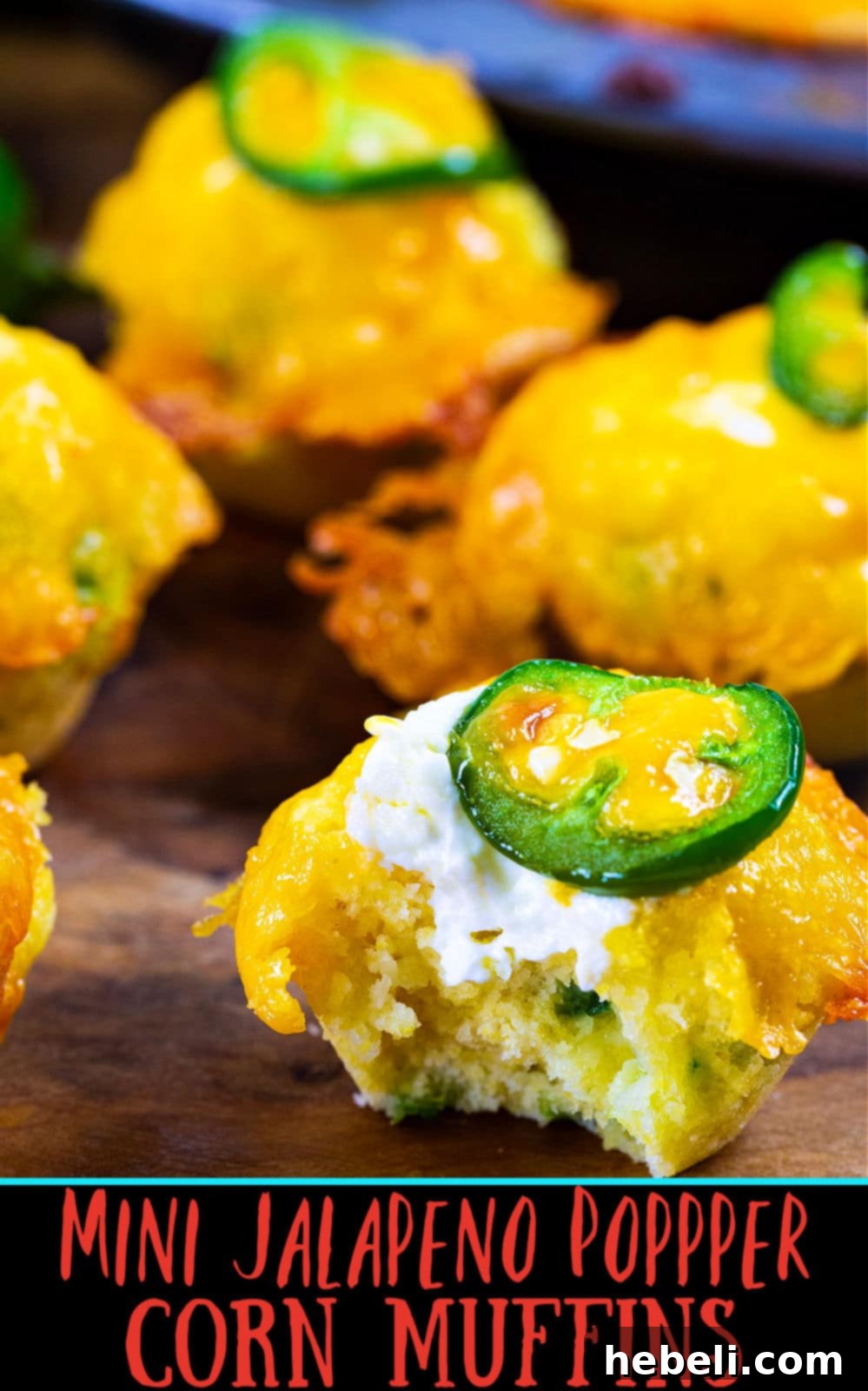 Jalapeno Cornbread Poppers 6 Mini Jalapeno Popper Corn Muffins - easy to make with a box of Jiffy Mix.