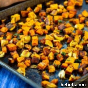 Aromatic Rosemary Garlic Roasted Sweet Potatoes 5 A dish of Roasted Rosemary Garlic Sweet Potatoes