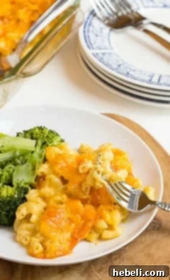 Super Creamy Mac and Cheese, freshly baked and golden.