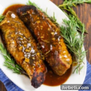 Honey Garlic Pork Tenderloin in slow cooker, ready to serve.
