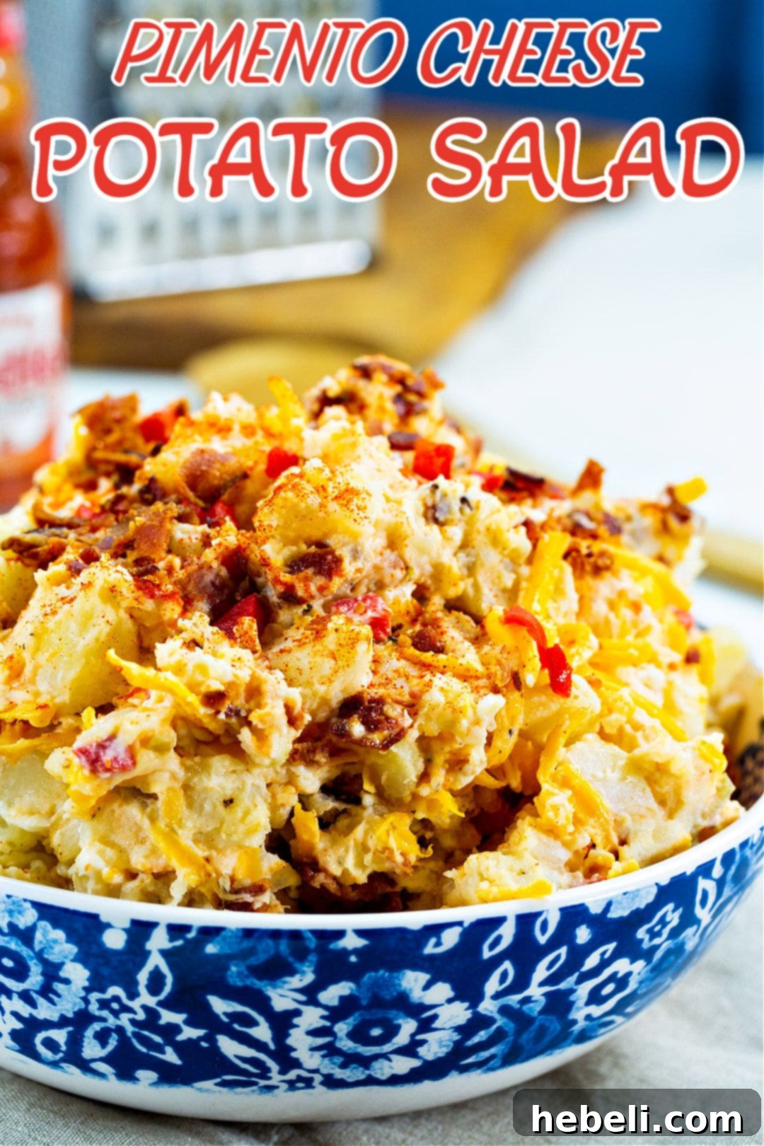 Pimento Cheese Potato Salad served beautifully in a bowl, ready to be enjoyed.