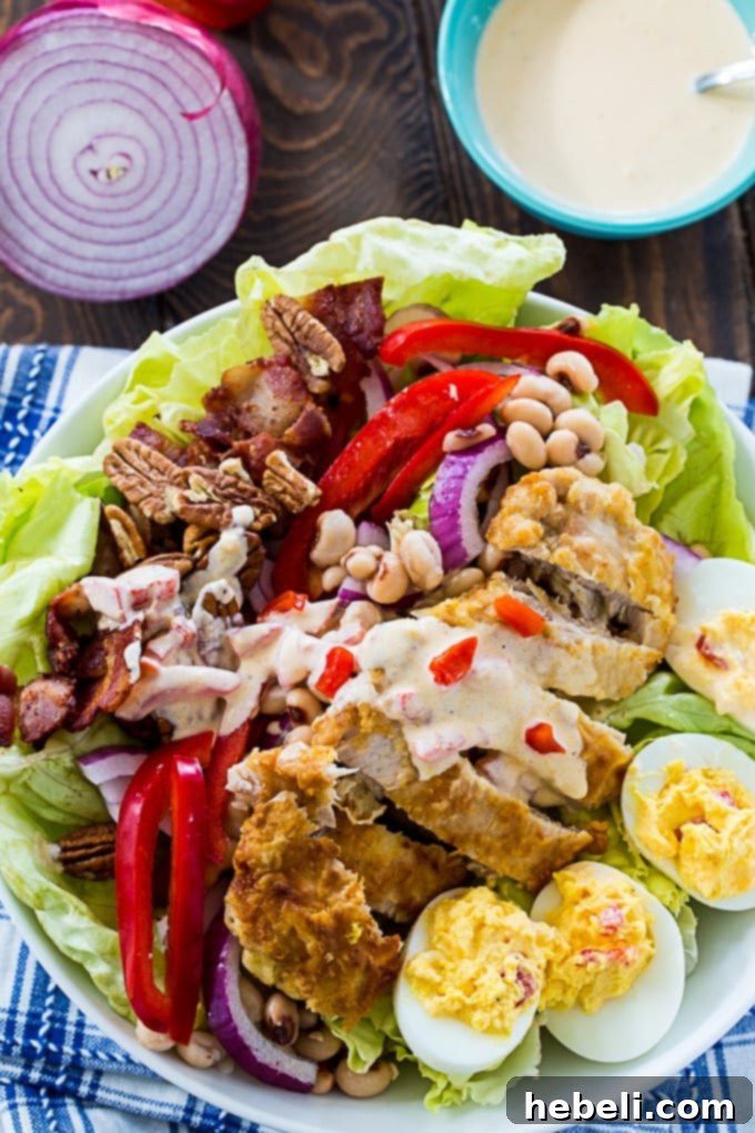 Southern Cobb Salad with a Twist 3 Southern Cobb Salad with Pimento Cheese Dressing