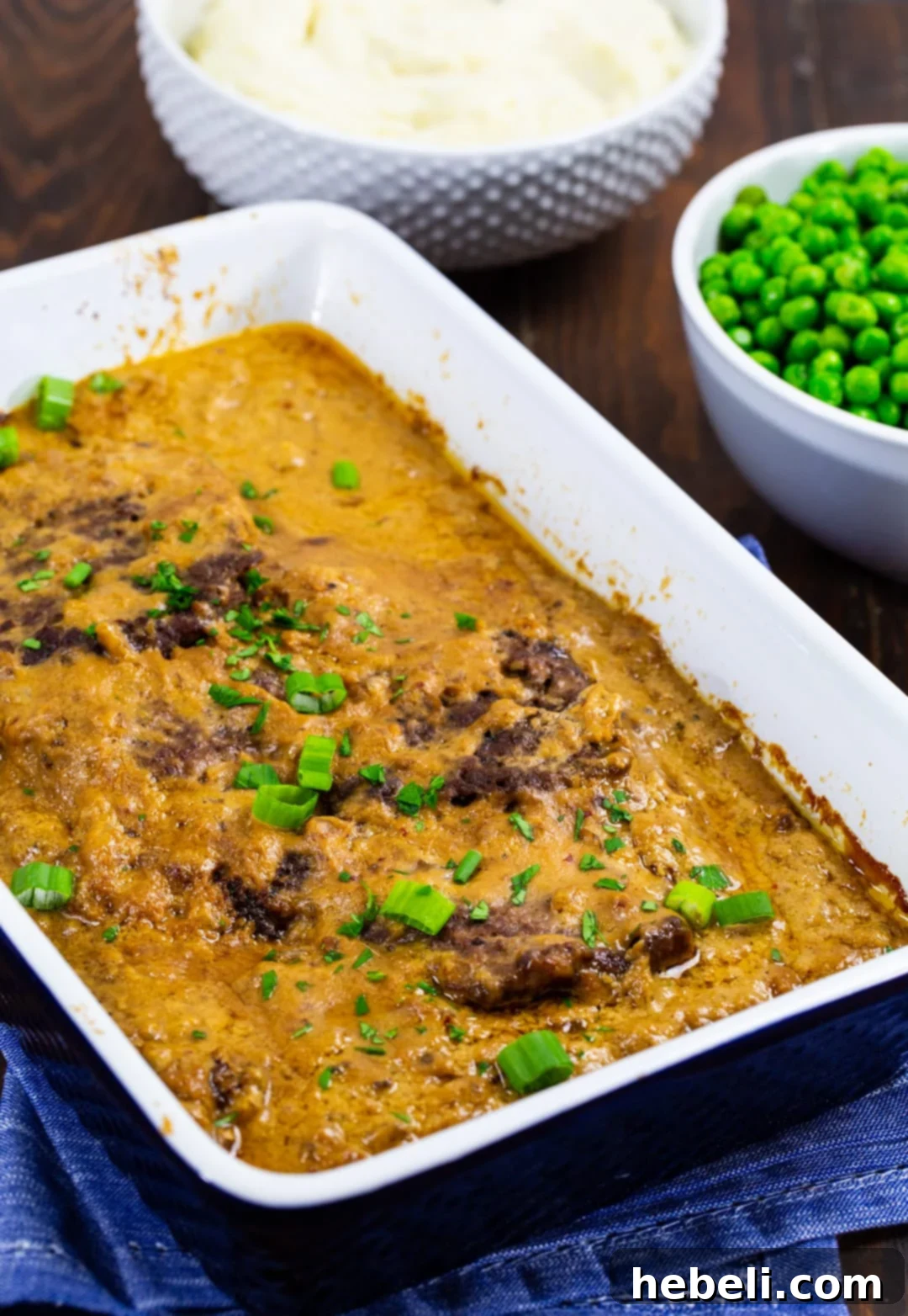 Beef Stroganoff 3 Cubed Beef covered with sour cream sauce.