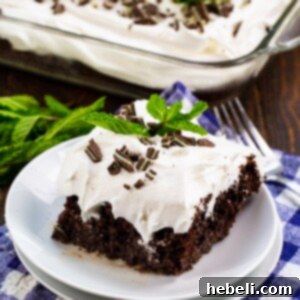 Mint Julep Poke Cake ready to serve