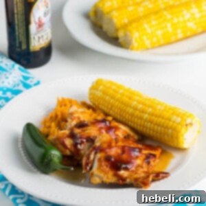 Root Beer Glazed Chicken on a plate