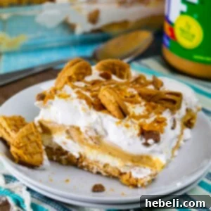 Peanut Butter Lasagna dessert in a pan