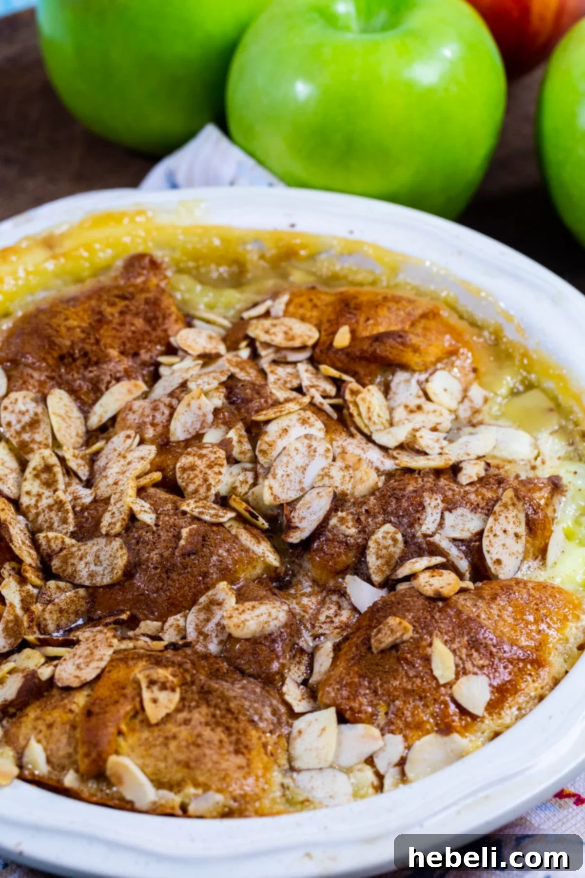Apple Crescent Casserole in a baking dish.