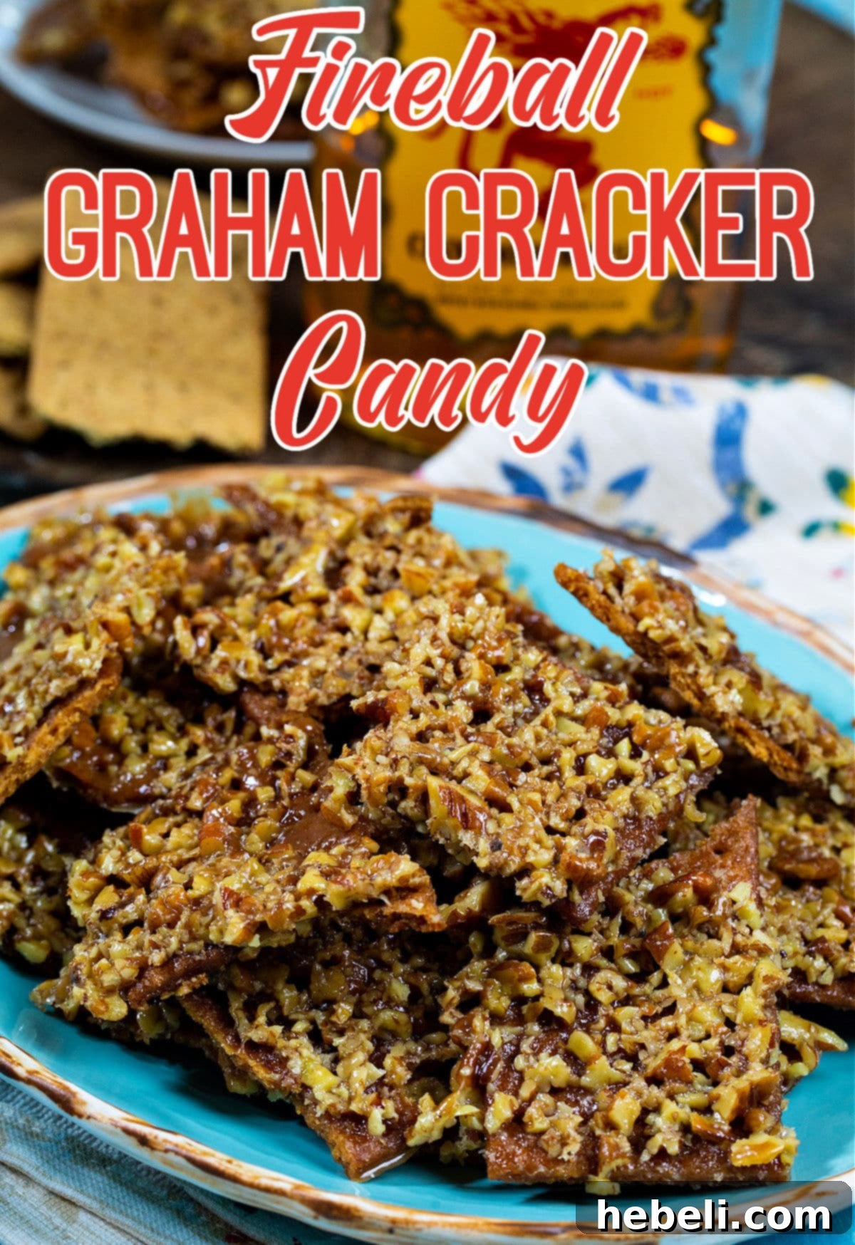 A final close-up of Fireball Graham Cracker Candy on a plate, highlighting the delicious texture.