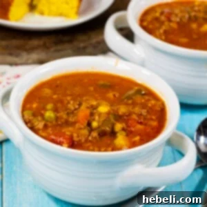Hearty Hamburger Stew in a bowl