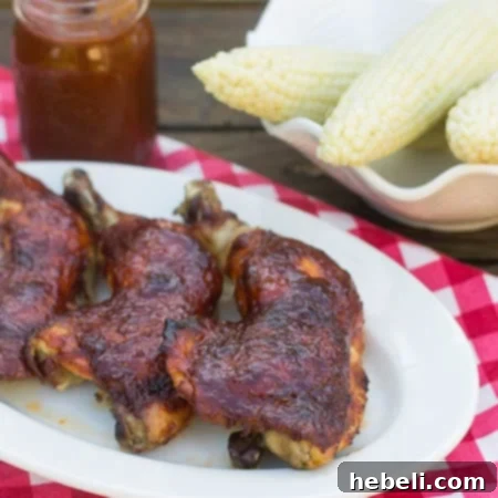 Delicious Oven Barbecued Dr. Pepper Chicken, golden brown and juicy