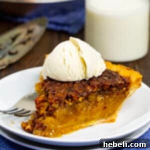 Close-up of a finished Camellia Grill Pecan Pie, ready to be served.