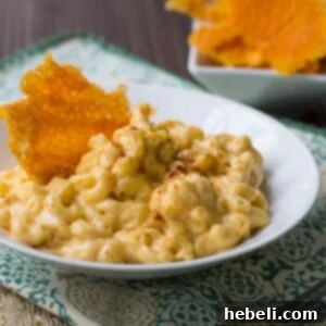 Stovetop Mac and Cheese with cheese crisps