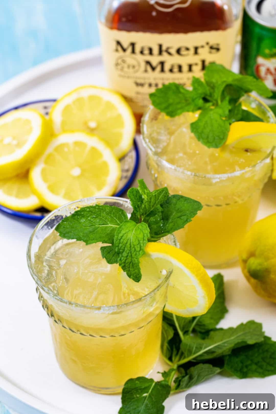 Kentucky Bourbon Lemonade in 2 glasses.