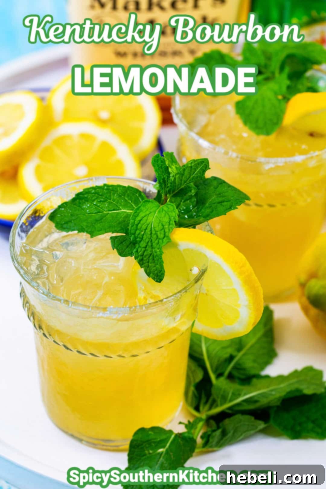 Kentucky Bourbon Lemonade in 2 glasses.