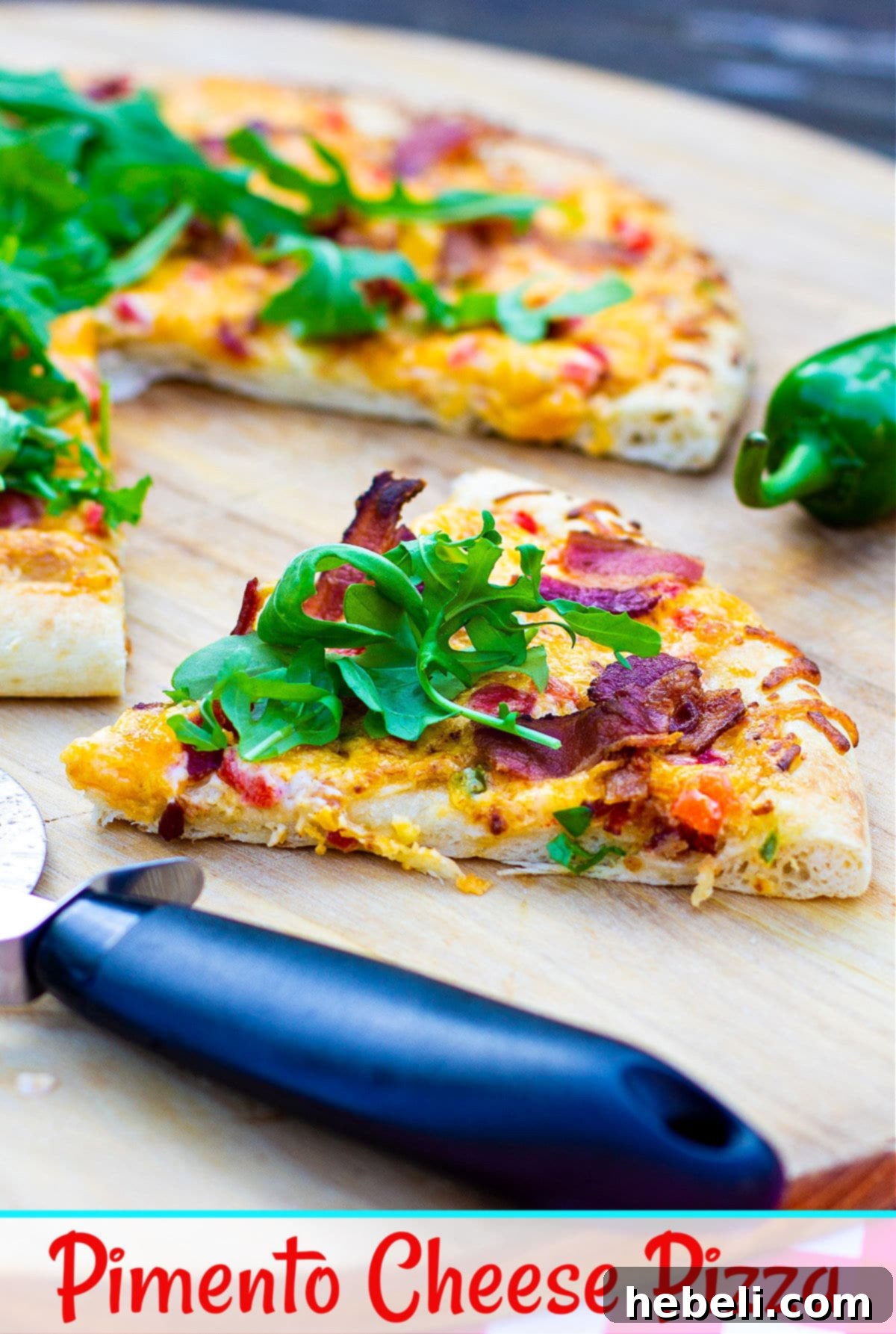 Close-up of freshly prepared Pimento Cheese Pizza ingredients including creamy pimento cheese, crispy bacon, and chopped jalapeños, ready for assembly.