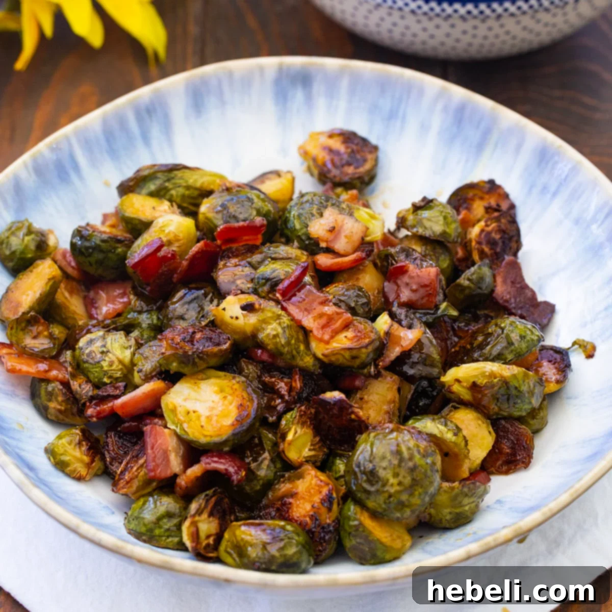 Candied Brussels Sprouts in a bowl, ready to be served.