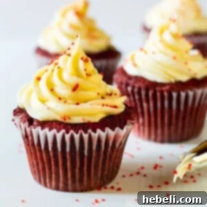 Close-up of freshly baked Red Velvet Cupcakes, ready for frosting and decoration.