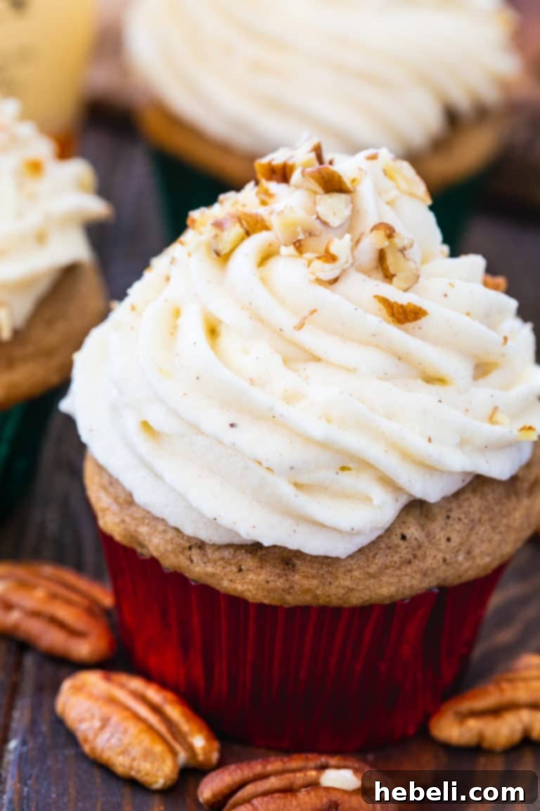 Bourbon and Spice Cupcakes artfully arranged, showcasing their appeal as a perfect fall cupcake.