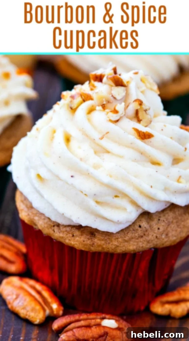 Quick and Easy Bourbon and Spice Cupcakes, a perfect dessert for any occasion.