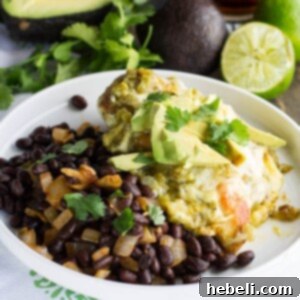 Vibrant Salsa Verde Chicken and Black Beans 2 Salsa Verde Chicken, garnished and ready to eat