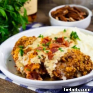 Pecan Chicken in Bourbon Maple Cream Gravy