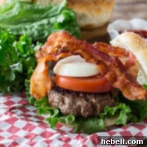 The finished Simply the Best Hamburgers, juicy and perfectly cooked.