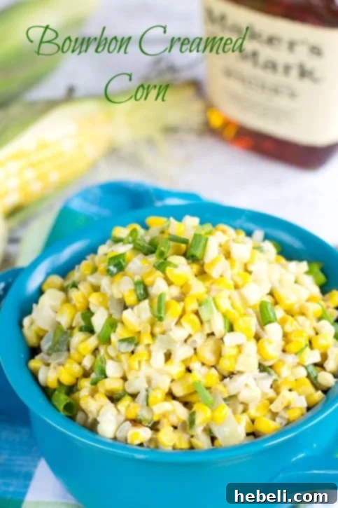 Whiskey Kissed Creamed Corn 3 Close-up of Bourbon Creamed Corn, showing texture